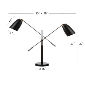 Safavieh MAVIS, Adjustable Iron Table Lamp for Elegant Illumination in Bedrooms, Living Rooms & Offices Black / Gold LIT4363B