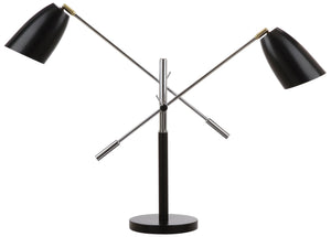 Safavieh MAVIS, Adjustable Iron Table Lamp for Elegant Illumination in Bedrooms, Living Rooms & Offices Black / Gold LIT4363B