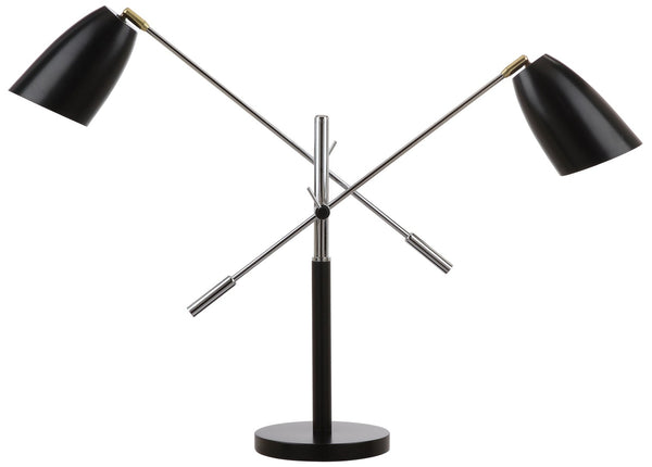 Safavieh MAVIS, Adjustable Iron Table Lamp for Elegant Illumination in Bedrooms, Living Rooms & Offices Black / Gold LIT4363B