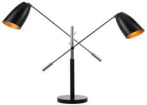 Safavieh MAVIS, Adjustable Iron Table Lamp for Elegant Illumination in Bedrooms, Living Rooms & Offices Black / Gold LIT4363B