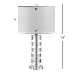 Safavieh FRANCES, Elegant 25-Inch Crystal Table Lamp Set of 2 with Off-White Shades for Timeless Decor LIT4364A-SET2