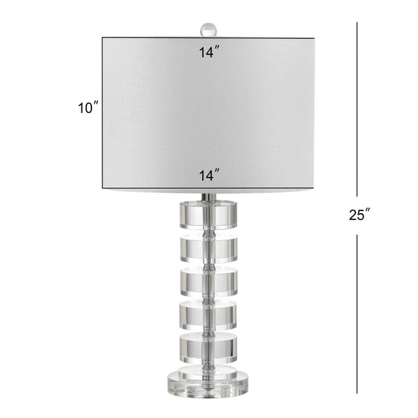 Safavieh FRANCES, Elegant 25-Inch Crystal Table Lamp Set of 2 with Off-White Shades for Timeless Decor LIT4364A-SET2
