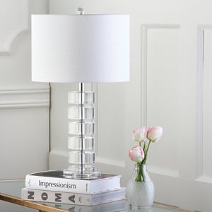 Safavieh FRANCES, Elegant 25-Inch Crystal Table Lamp Set of 2 with Off-White Shades for Timeless Decor LIT4364A-SET2