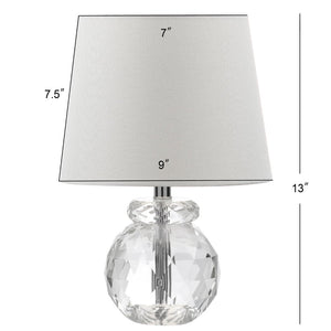 Safavieh EUNICE Table Lamp - Elegant Clear Crystal Base & Off-White Shade for Timeless Home Decor Style LIT4367A