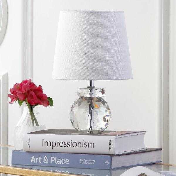 Safavieh EUNICE Table Lamp - Elegant Clear Crystal Base & Off-White Shade for Timeless Home Decor Style LIT4367A