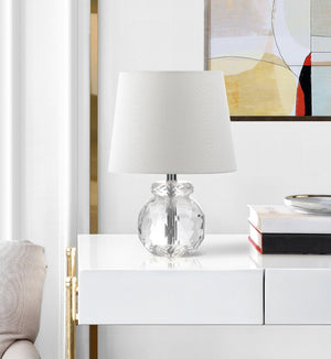 Safavieh EUNICE Table Lamp - Elegant Clear Crystal Base & Off-White Shade for Timeless Home Decor Style LIT4367A