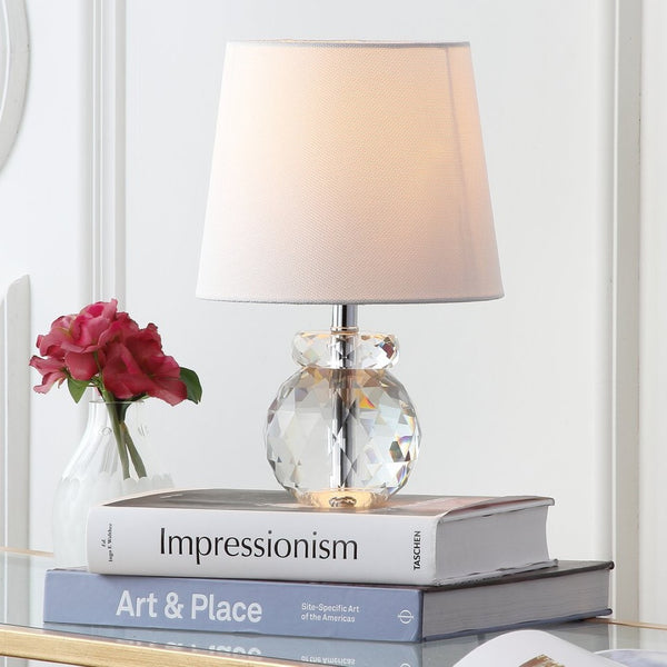 Safavieh EUNICE Table Lamp - Elegant Clear Crystal Base & Off-White Shade for Timeless Home Decor Style LIT4367A
