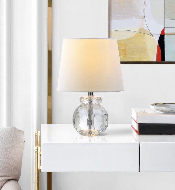 Safavieh EUNICE Table Lamp - Elegant Clear Crystal Base & Off-White Shade for Timeless Home Decor Style LIT4367A