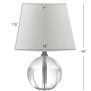 Safavieh MABLE Table Lamp - Clear Crystal Base with Off-White Shade for Elegant Ambient Lighting in Any Space LIT4368A
