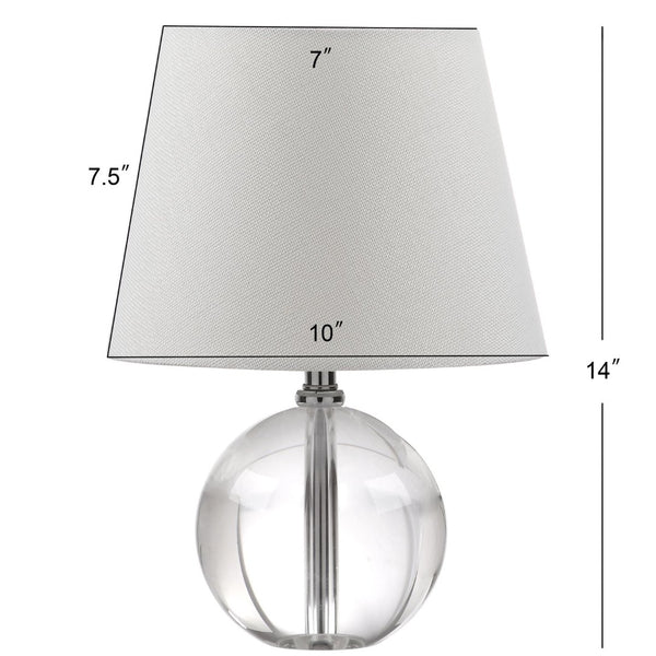 Safavieh MABLE Table Lamp - Clear Crystal Base with Off-White Shade for Elegant Ambient Lighting in Any Space LIT4368A