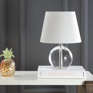 Safavieh MABLE Table Lamp - Clear Crystal Base with Off-White Shade for Elegant Ambient Lighting in Any Space LIT4368A