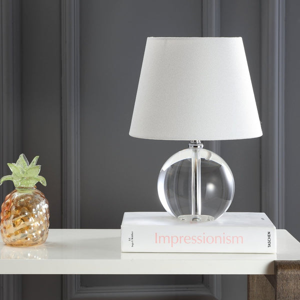 Safavieh MABLE Table Lamp - Clear Crystal Base with Off-White Shade for Elegant Ambient Lighting in Any Space LIT4368A