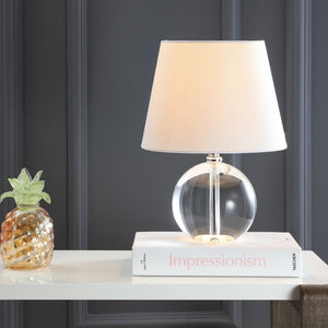Safavieh MABLE Table Lamp - Clear Crystal Base with Off-White Shade for Elegant Ambient Lighting in Any Space LIT4368A
