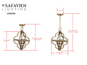 Safavieh MILA Orb Pendant Light in Polished Brass - Modern Minimalist Design, Adjustable Height & Elegant Glow LIT4372A