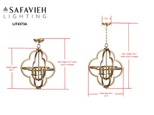 Safavieh MILLARD Orb Pendant Light in Brass – Modern Adjustable Fixture for Stylish Dining & Living Spaces LIT4373A