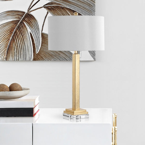 Safavieh PERRI Table Lamp - Elegant Gold Finish with Off-White Shade, Perfect for Any Home Decor Style LIT4378A-SET2