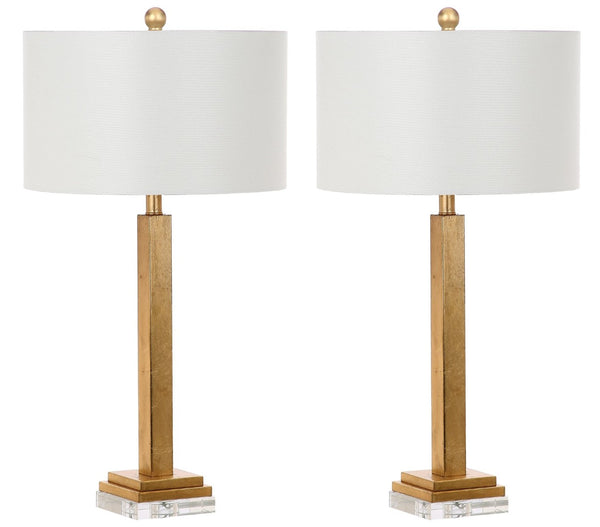 Safavieh PERRI Table Lamp - Elegant Gold Finish with Off-White Shade, Perfect for Any Home Decor Style LIT4378A-SET2