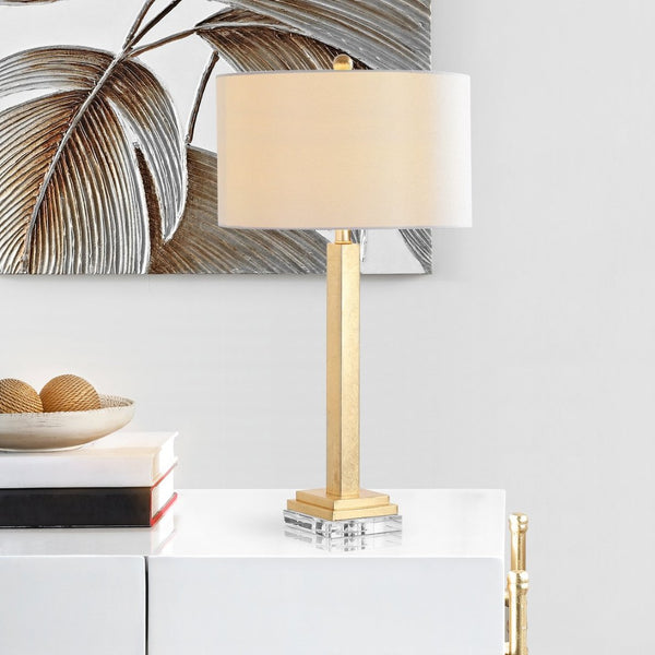 Safavieh PERRI Table Lamp - Elegant Gold Finish with Off-White Shade, Perfect for Any Home Decor Style LIT4378A-SET2