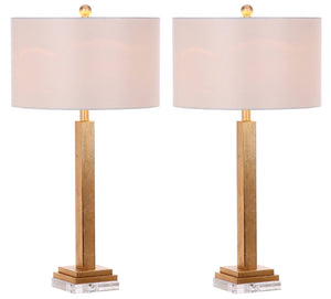 Safavieh PERRI Table Lamp - Elegant Gold Finish with Off-White Shade, Perfect for Any Home Decor Style LIT4378A-SET2