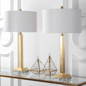 Safavieh PERRI Table Lamp - Elegant Gold Finish with Off-White Shade, Perfect for Any Home Decor Style LIT4378A-SET2
