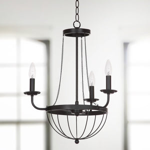 Safavieh JACQUES Chandelier in Black - Elegant Adjustable Fixture for Modern & Classic Interiors, 18" Wide LIT4383A