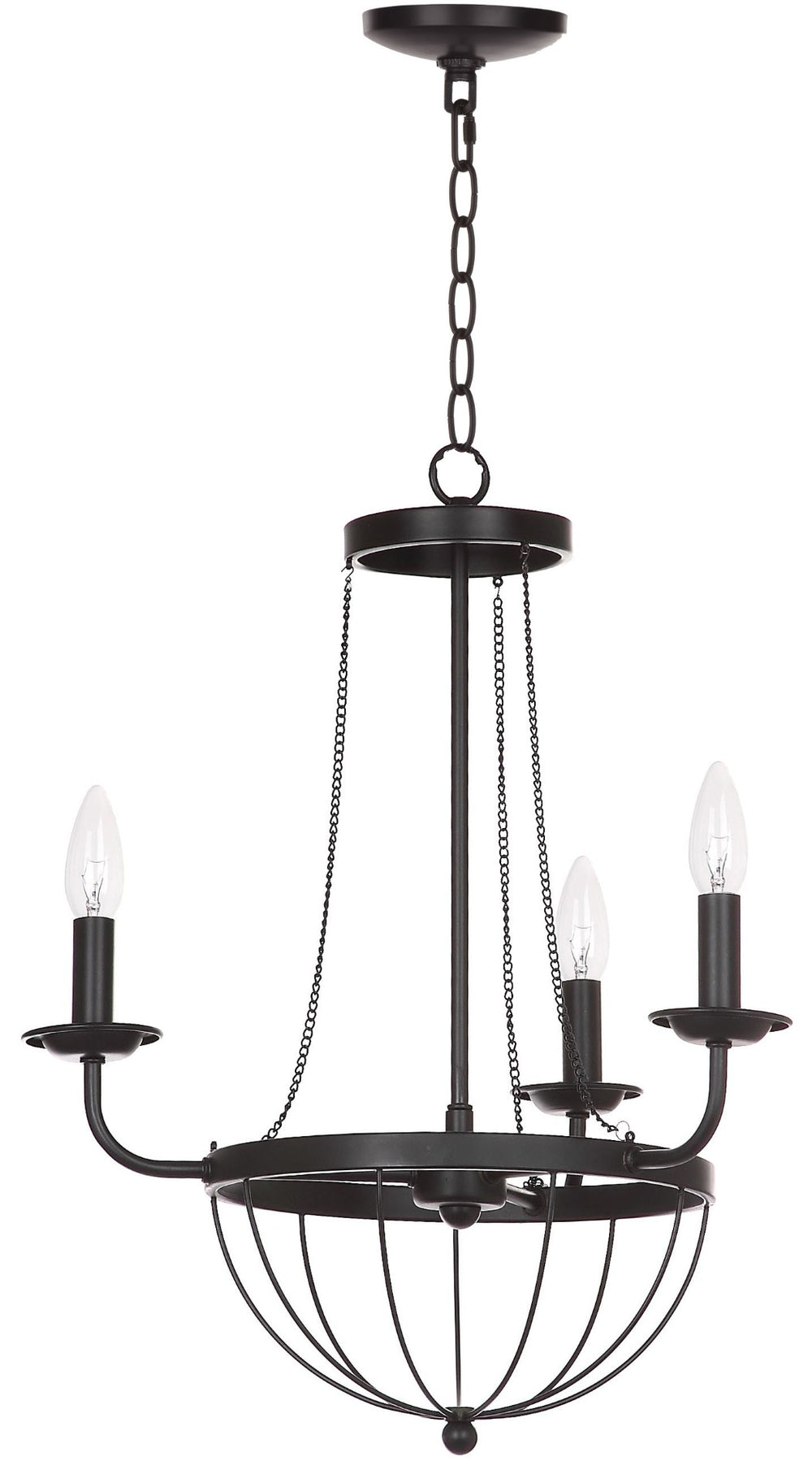 Safavieh JACQUES Chandelier in Black - Elegant Adjustable Fixture for Modern & Classic Interiors, 18" Wide LIT4383A