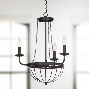 Safavieh JACQUES Chandelier in Black - Elegant Adjustable Fixture for Modern & Classic Interiors, 18" Wide LIT4383A