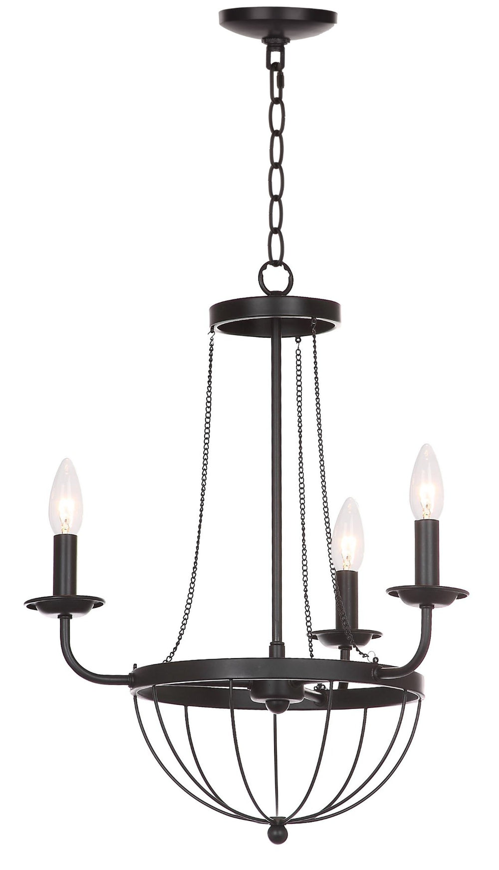 Safavieh JACQUES Chandelier in Black - Elegant Adjustable Fixture for Modern & Classic Interiors, 18" Wide LIT4383A