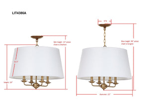 Safavieh KIMBALL Pendant in Gold - Timeless Elegance for Dining & Entryways with Adjustable Height & Style LIT4386A