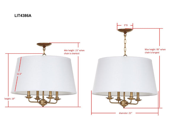 Safavieh KIMBALL Pendant in Gold - Timeless Elegance for Dining & Entryways with Adjustable Height & Style LIT4386A