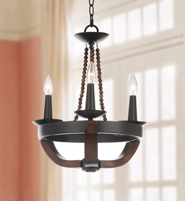 Safavieh LUCERO Chandelier in Matte Black - Modern, Adjustable Design for Dining, Living, or Foyers LIT4392A