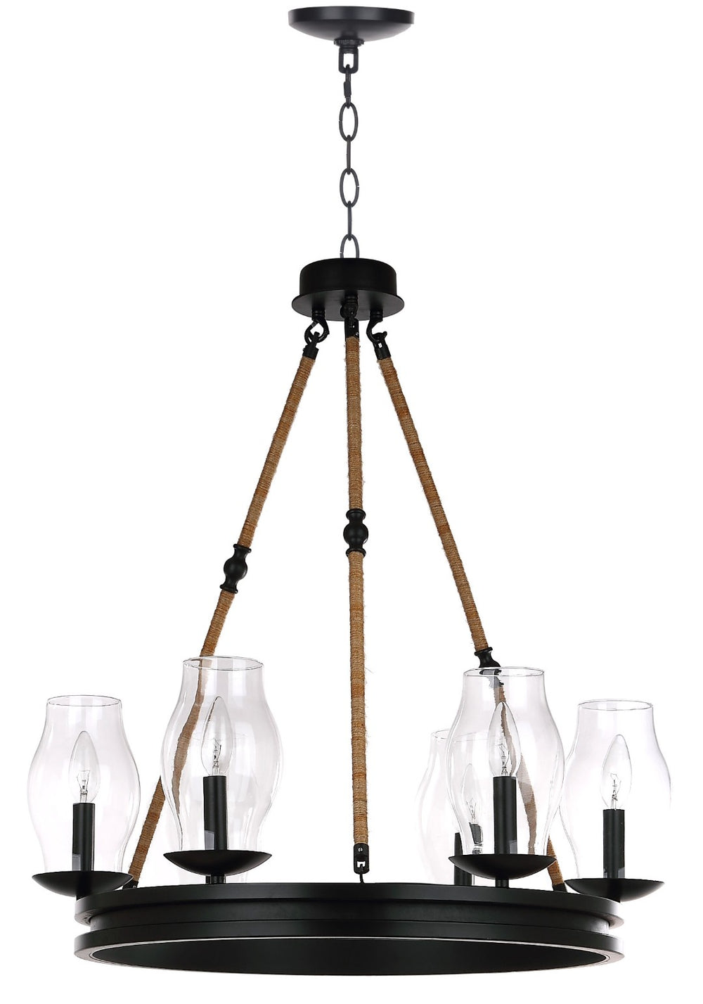 Safavieh FRITZ Chandelier in Black - Adjustable Modern Lighting Fixture for Dining, Living & Entry Spaces LIT4393A