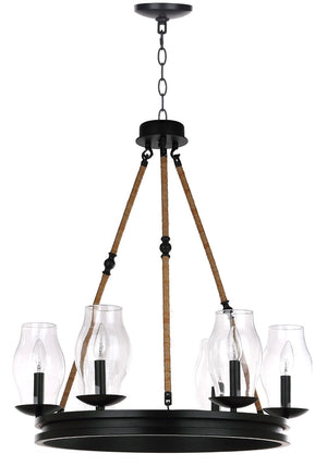 Safavieh FRITZ Chandelier in Black - Adjustable Modern Lighting Fixture for Dining, Living & Entry Spaces LIT4393A