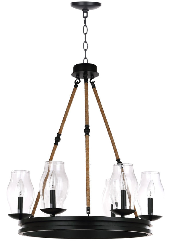 Safavieh FRITZ Chandelier in Black - Adjustable Modern Lighting Fixture for Dining, Living & Entry Spaces LIT4393A