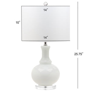 Safavieh FRANNY Table Lamp - Elegant Off-White Glass Accent for Stylish Lighting in Any Room Decor LIT4394A-SET2