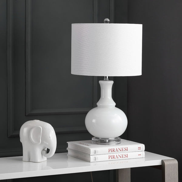 Safavieh FRANNY Table Lamp - Elegant Off-White Glass Accent for Stylish Lighting in Any Room Decor LIT4394A-SET2