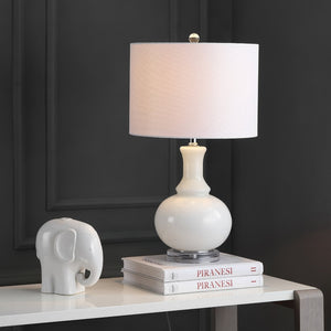 Safavieh FRANNY Table Lamp - Elegant Off-White Glass Accent for Stylish Lighting in Any Room Decor LIT4394A-SET2
