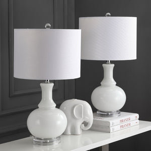 Safavieh FRANNY Table Lamp - Elegant Off-White Glass Accent for Stylish Lighting in Any Room Decor LIT4394A-SET2