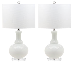 Safavieh FRANNY Table Lamp - Elegant Off-White Glass Accent for Stylish Lighting in Any Room Decor LIT4394A-SET2