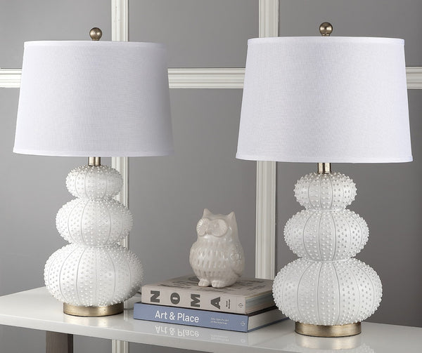 Safavieh RITA, Elegant 28.5-Inch Off White Polyresin Table Lamp Set of 2 for Home Décor & Ambient Lighting LIT4399A-SET2