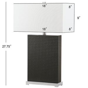 Safavieh JOYCE Table Lamp – Elegant Modern Design with Soft Ambient Light for Stylish Home Decor Enhancement Grey Woven LIT4402J-SET2