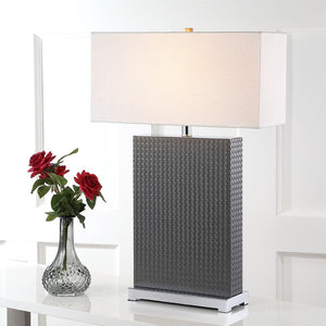 Safavieh JOYCE Table Lamp – Elegant Modern Design with Soft Ambient Light for Stylish Home Decor Enhancement Grey Woven LIT4402J-SET2
