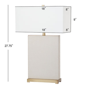 Safavieh JOYCE Table Lamp – Elegant Modern Design with Soft Ambient Light for Stylish Home Decor Enhancement Cream Woven LIT4402L-SET2