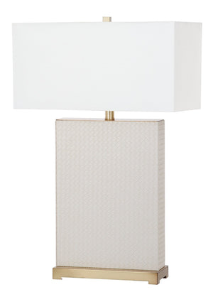Safavieh JOYCE Table Lamp – Elegant Modern Design with Soft Ambient Light for Stylish Home Decor Enhancement Cream Woven LIT4402L-SET2