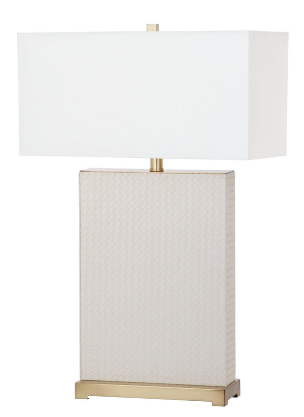 Safavieh JOYCE Table Lamp – Elegant Modern Design with Soft Ambient Light for Stylish Home Decor Enhancement Cream Woven LIT4402L-SET2