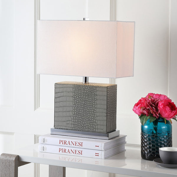 Safavieh DELIA Table Lamp - Contemporary Minimalist Design for Soft Ambient Lighting in Any Space Grey LIT4403A