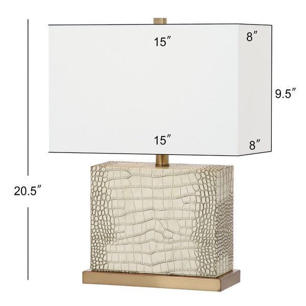 Safavieh DELIA Table Lamp - Contemporary Minimalist Design for Soft Ambient Lighting in Any Space Cream / Brass LIT4403C