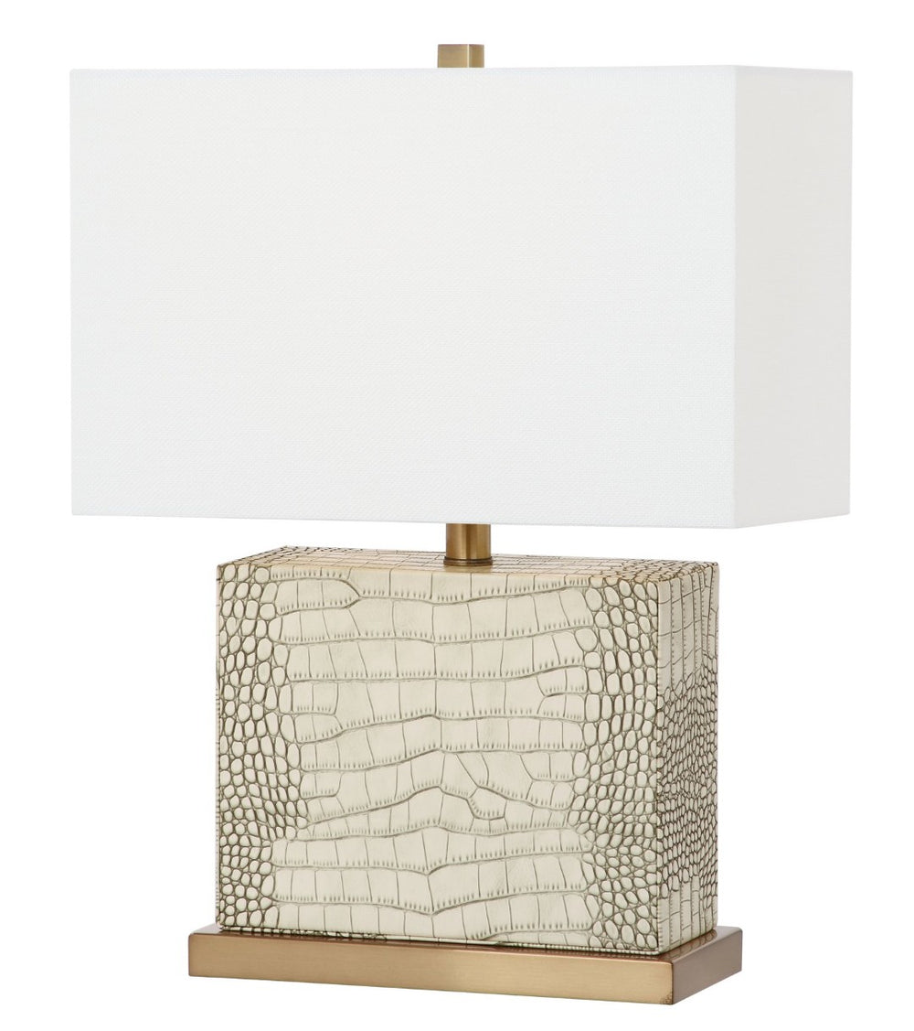 Safavieh DELIA Table Lamp - Contemporary Minimalist Design for Soft Ambient Lighting in Any Space Cream / Brass LIT4403C
