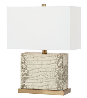 Safavieh DELIA Table Lamp - Contemporary Minimalist Design for Soft Ambient Lighting in Any Space Cream / Brass LIT4403C