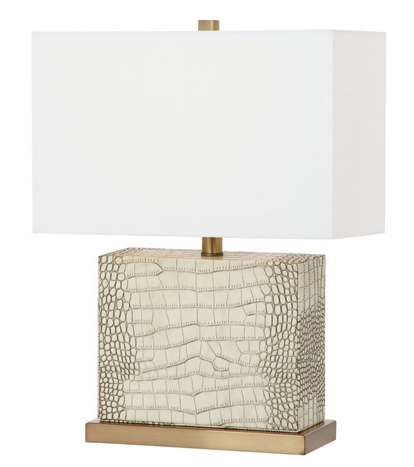 Safavieh DELIA Table Lamp - Contemporary Minimalist Design for Soft Ambient Lighting in Any Space Cream / Brass LIT4403C
